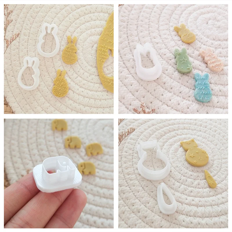 Polymer Clay Tools Animal Soft Pottery Polymer Clay Molds Snake/Rabbit/Butterfly Clay Cutter DIY Earring Jewelry Pendant Cutting Mold