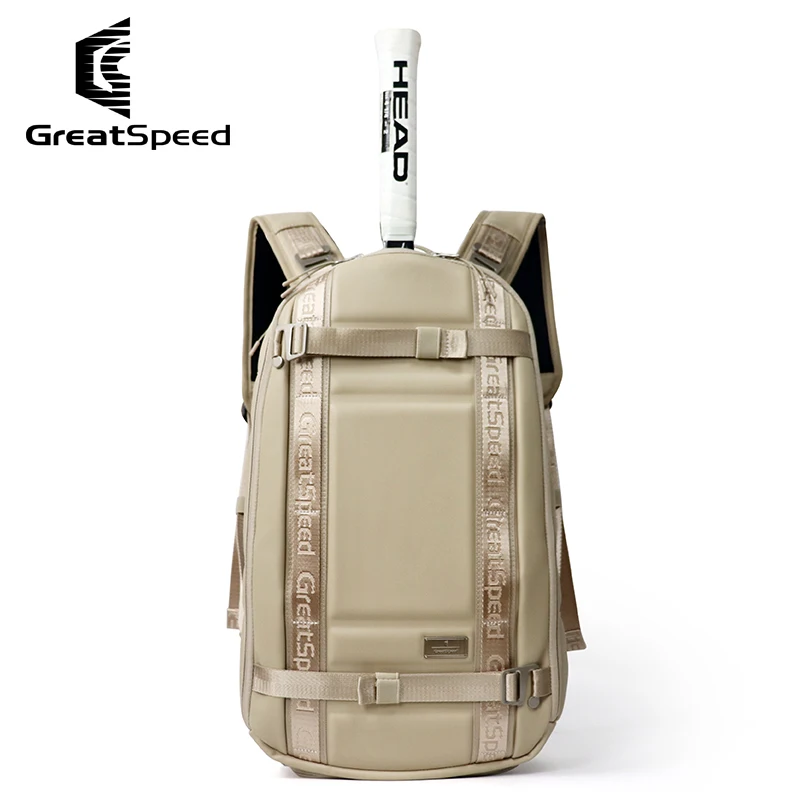 

Adults GreatSpeed Portable Tennis Backpack Khaki 2024 Squash Padel Badminton Tennis Racquet Bag High Quality Tennis Shoulder Bag