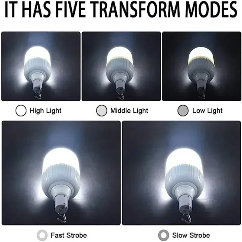 Camping Lights Charging Mode Battery Light Bulb Led Tent Portable Rechargeable Led Lamp High Power Barbecue USB Outdoor Supplies