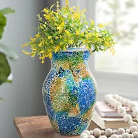European Bohemian Mosaic Glass Vase, Colorful Hydroponic Systems, Flower Pot, Wedding Decoration, Home Decoration 1