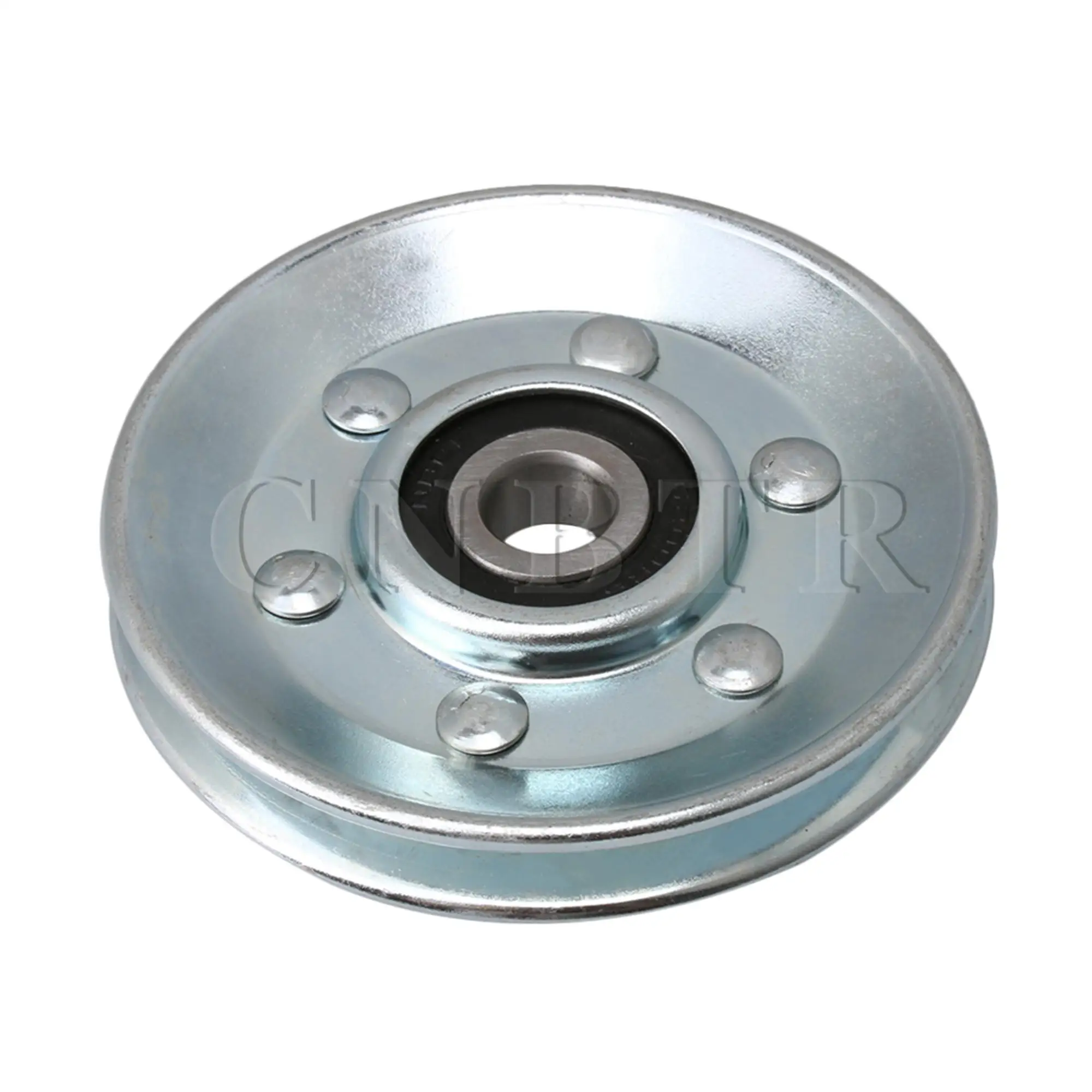 

20pcs BQLZR 73x10mm 215KG Industrial Silver Iron V Type Bearing Cable Pulley Wheel