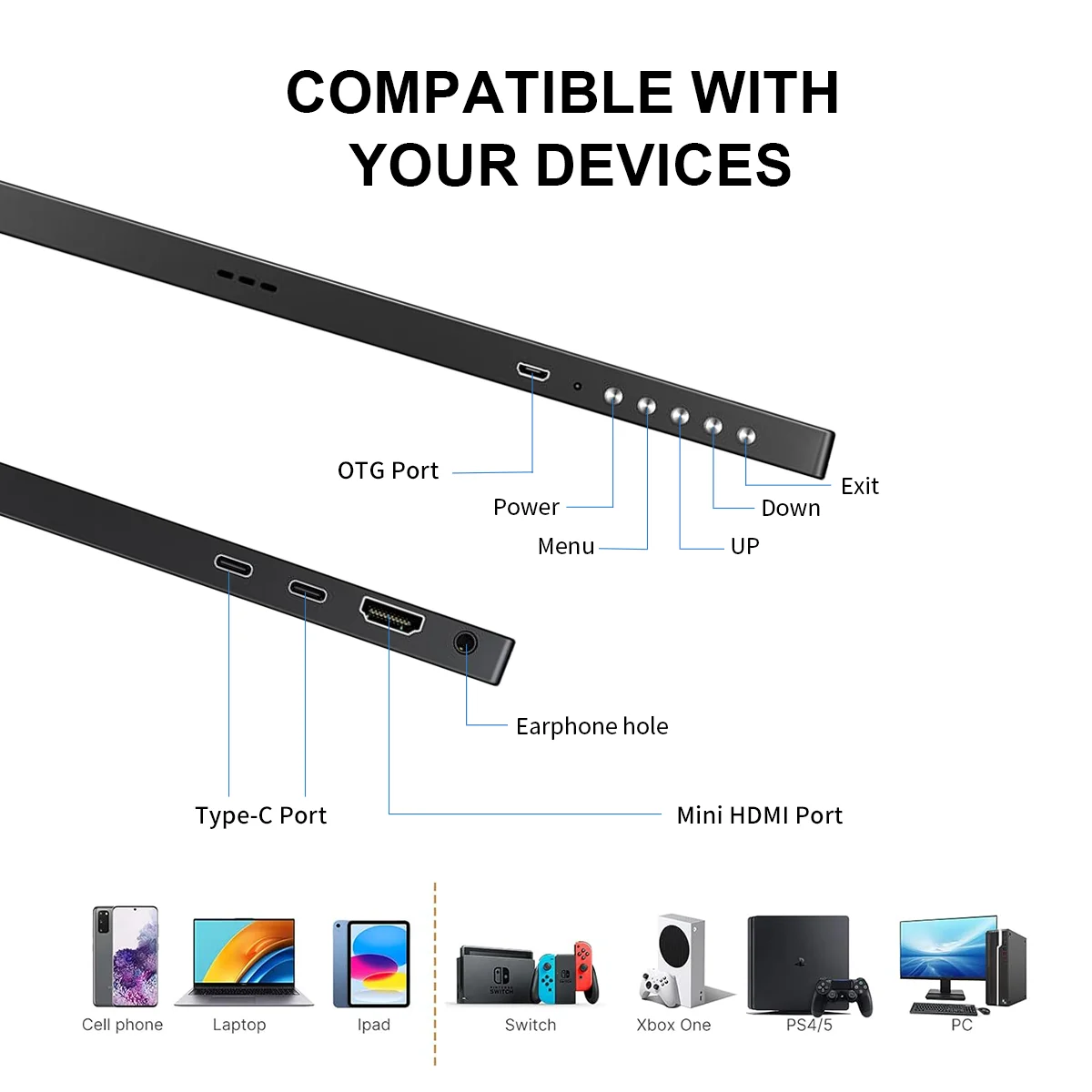 Unew ޴ , 15.6 ġ 1080P ÷, ׳ƽ  ̽, HDMI CŸ VESA, Ʈ PC, , ȭ ũ