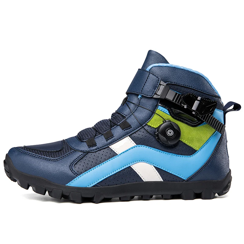QQ-JCS1988-Motorcycle Shoes for Men, MTB Cycling Shoes, Winter Hiking High-Cut Boots, Tenis Masculino, Road Bicycle Sneaker