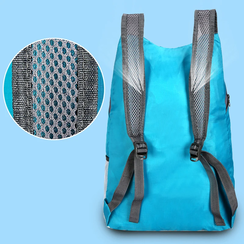 Ultra lightweight foldable backpack - a compact travel backpack suitable for hiking, gym, and commuting - outdoor adventure, mul