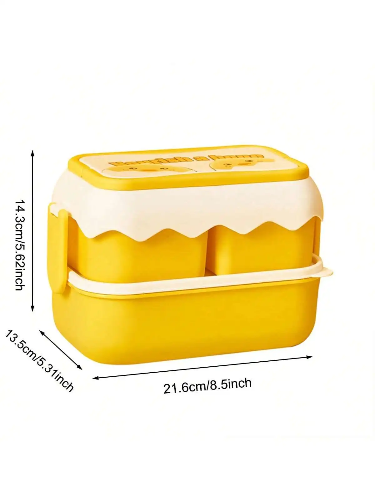 1pc-Double Layer Cartoon Lunch Box Student School Office Healthy Food Storage Containers Portable Grids Bento Bo