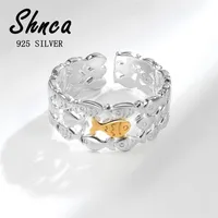 Creative Sweet 925 Sterling Silver New Fashion Shoal Of Fish Multilayer Bridal Sets Rings For Women Girl Fine Jewelry LR273 1