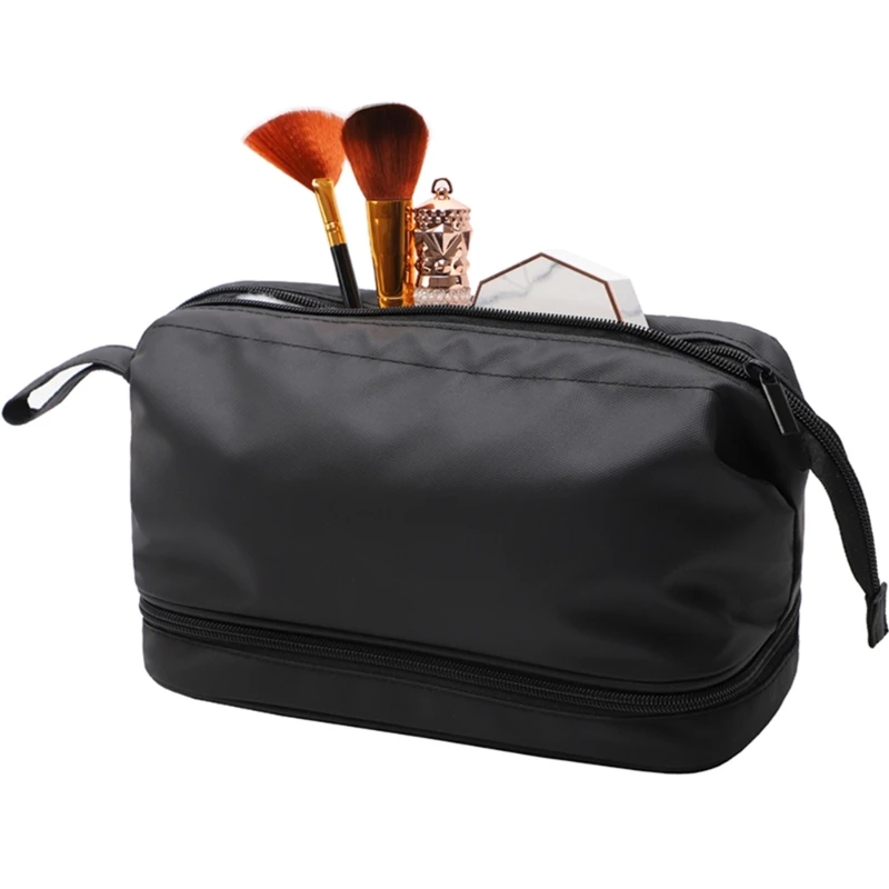 Double Layer Toiletry Storage Waterproof Toiletries Bag Portable Handle Waterproof Cosmetic for Women Men