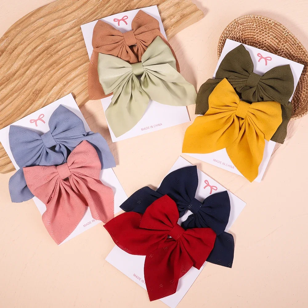 Hair accessories 2Pcs/Set Bowknot Hair Clips For Baby Girls