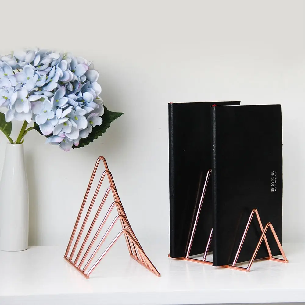 

Bookshelf Desk Storage Student Stationary Desktop Organizer Book Holder Triangle Bookend Record Rack Iron Book Stand