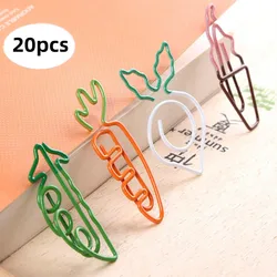 20/50pcs Carrot Strawberry Lemon Metal Paper Clips Bookmark Decor Colorfur Book Note Binder Clip Marking Clip Stationery