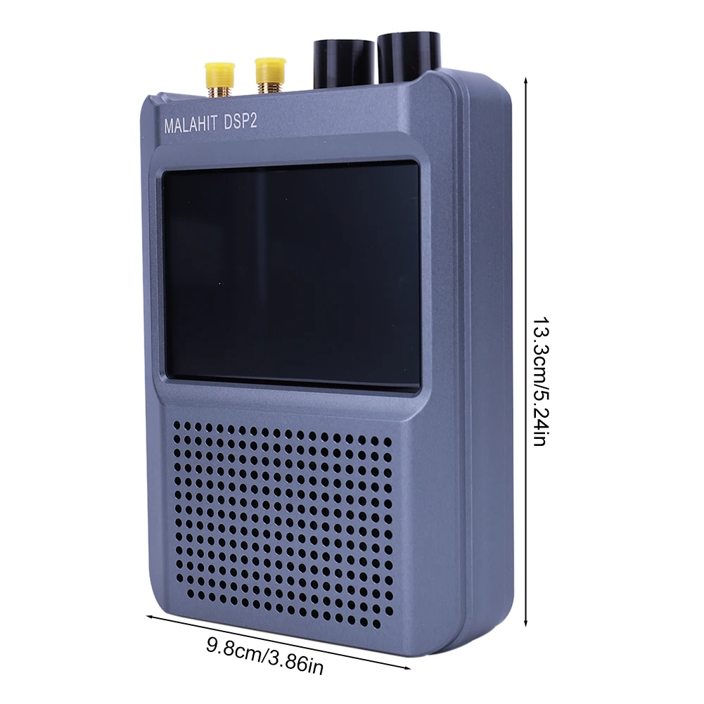 DSP2 SDR 말라카이트 라디오 리시버 소프트웨어 정의 라디오 조절 필터, 10kHz-2GHz 5000mAh 배터리, 3.5 인치 터치 스크린