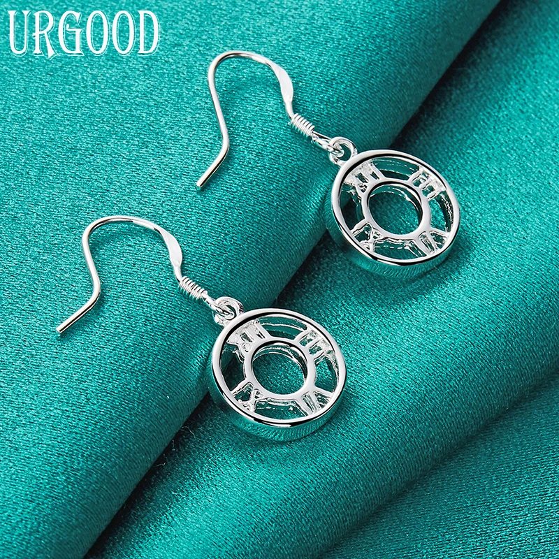 

925 Sterling Silver Roman Numerals Round Drop Earrings For Women Party Engagement Wedding Fashion Jewelry Gift