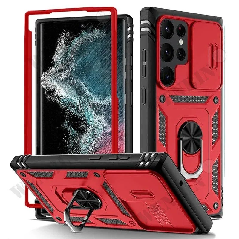 Heavy Duty Shockproof Case with 360° Rotating Kickstand and Camera Protection