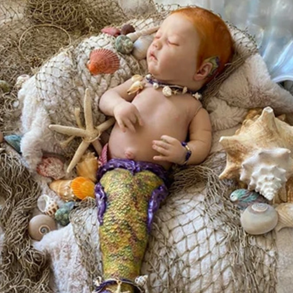 

25inch Bebe Reborn Doll Kit Rhynn Merbaby Lifelike Full Body Soft Touch Fresh Color Unfinished Doll Toys DIY