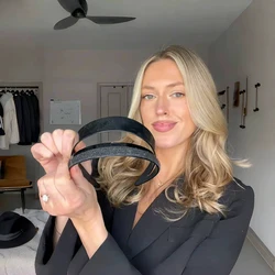 Elegant Black Fluffy Headband for Women - Fashionable Hair Accessory for Everyday Style and Photoshoots (Black NO cardboard)