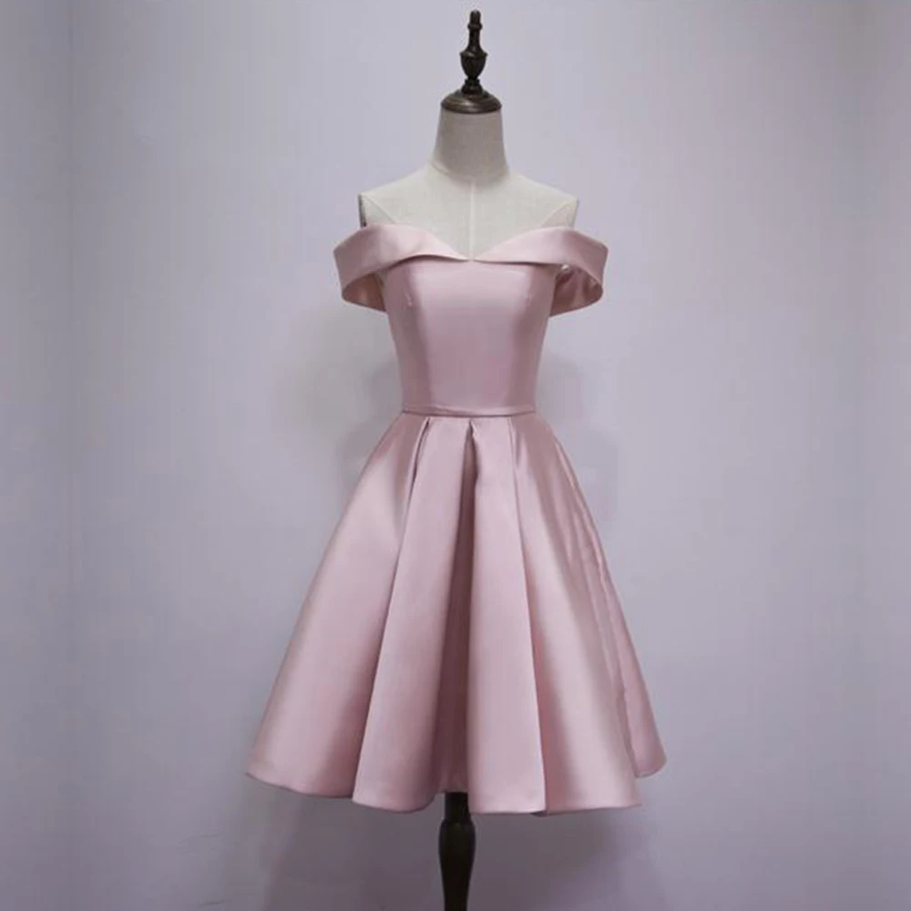A-Line Cocktail Dresses Formal Occasion Dress Homecoming Party Dress Off The Shoulder Satin Short Evening Party Gowns evening dresses cocktail dress