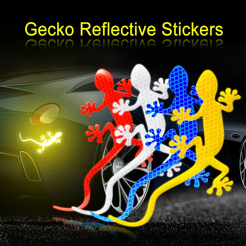 Reflective Sticker Creative Gecko Car Stickers Anti-collision 3D Stereo Sticker Body Scratch Blocking Stickers Home Decoration