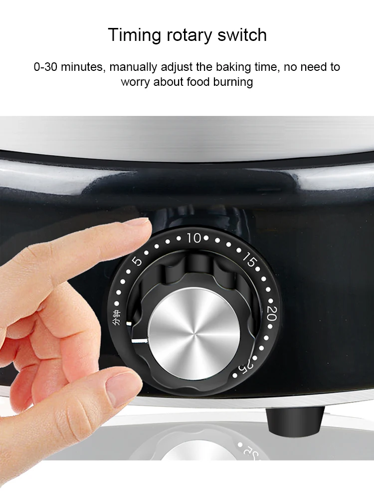 DMWD 1200W Automatic Barbecue Machine Electric Grill Small Household Smoke Free Family Flip Grill Electric Skewer 9/10 Kebabs 5