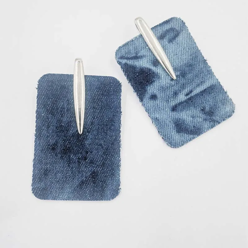 Bohemia Ombre Denim Geometric Square Drop Earrings for Women Fashion Jewelry 4