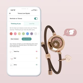 totwoo Touch Single Bracelet- Long Distance Touch Bracelet Light up and Vibration Relationship Love Baracelet  Smart Jewelry 4