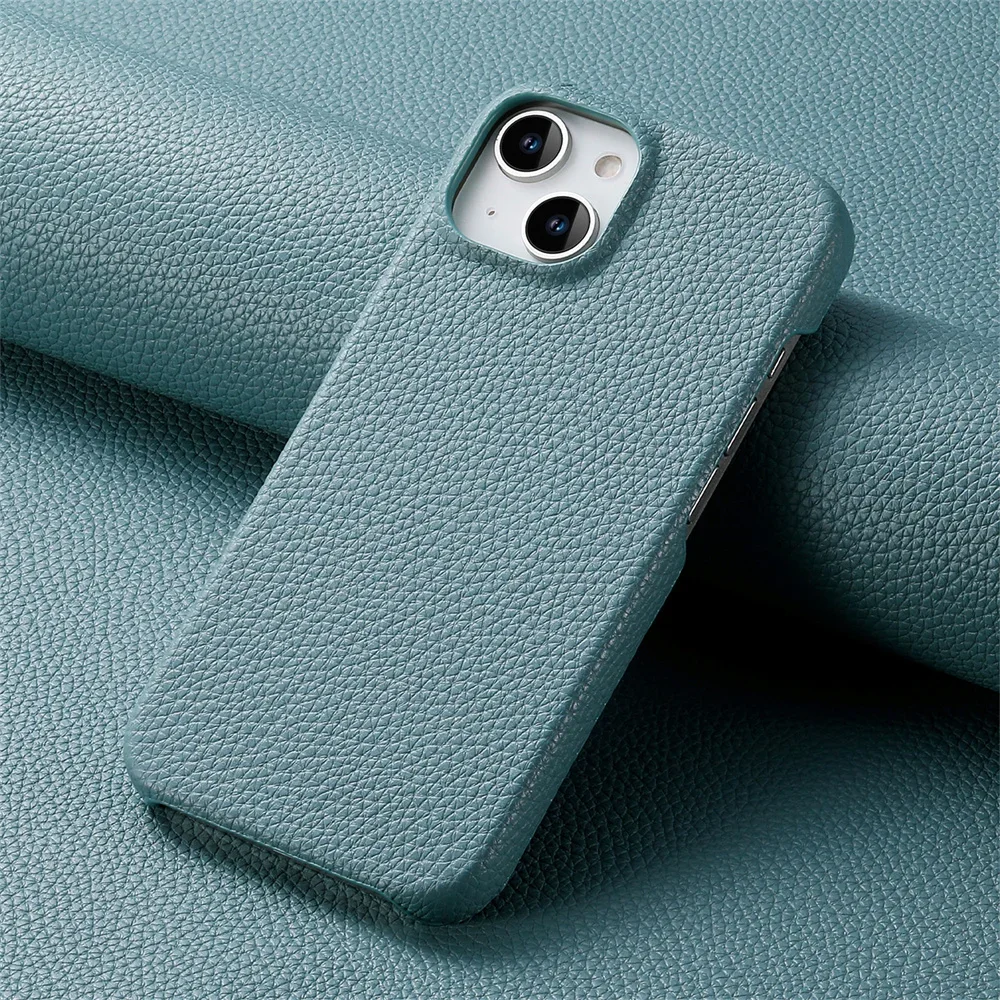 Luxury Litchi Grain Leather Shockproof Frameless Slim Phone Case