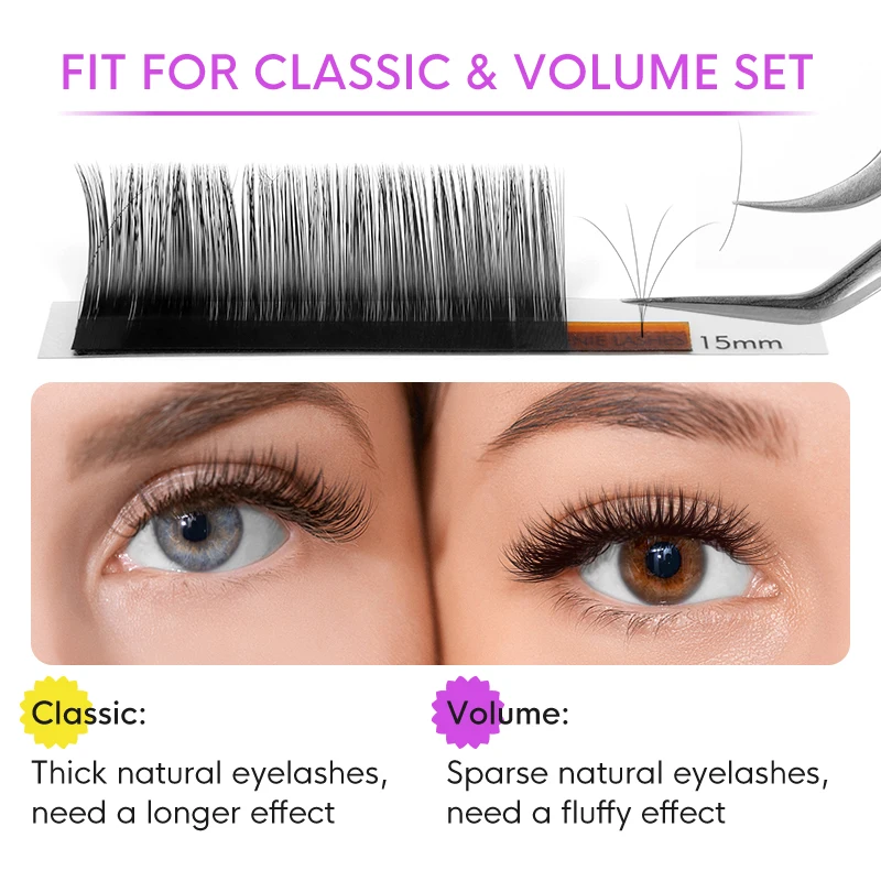 Genielash All Size Mink Eyelashes 8-15mm Mix Individual Eyelashes 12rows Russian Volume Extension eyelash extensions fake eyelashes eyelash extension eyelash extension lashes false eyelashes