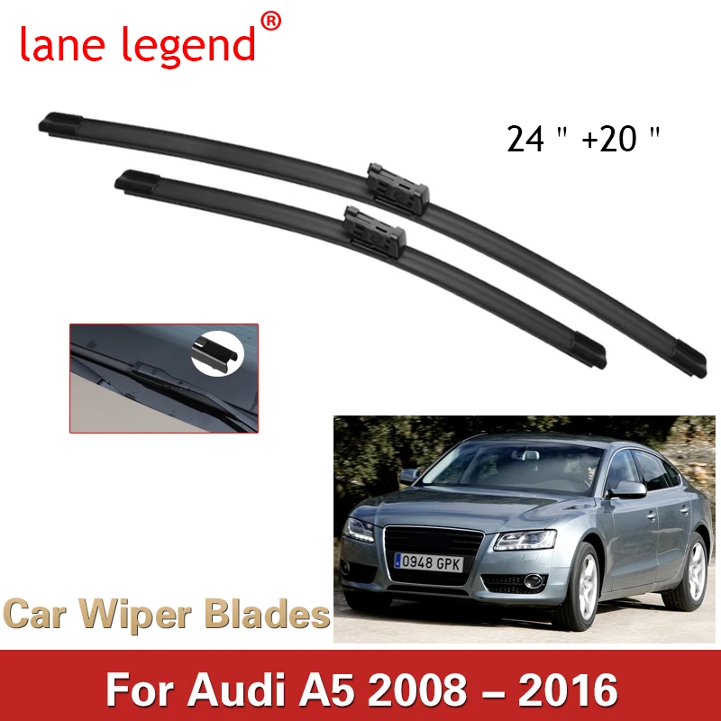 Lane Legend Wiper Lhd Set Di Spazzole Tergicristallo Anteriore Per Audi A5 2008 - 2016 Parabrezza Finestra Anteriore 24 "+ 20"