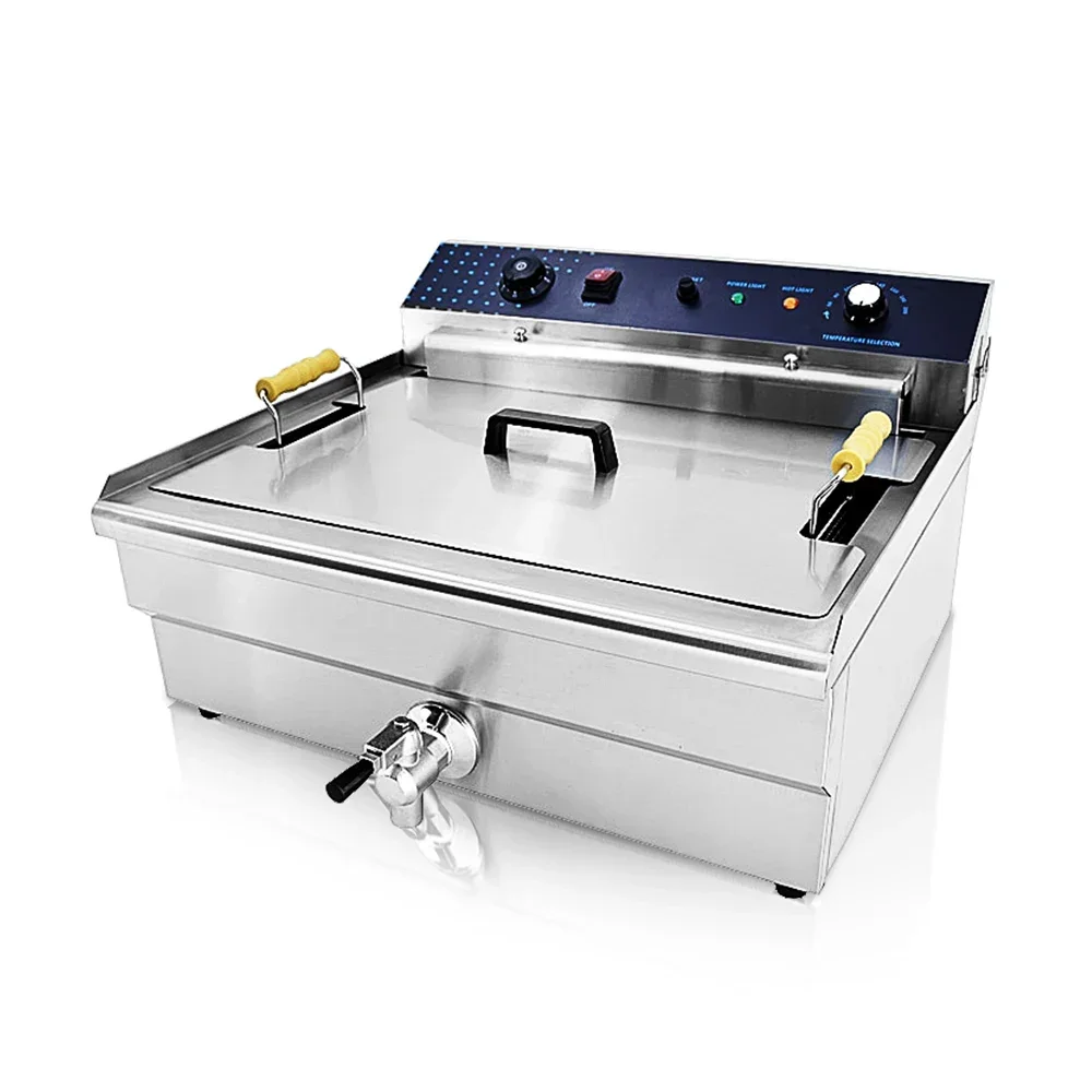 Big Capacity Commercial Electric Deep Fryer With Multi-function Cooking Snacks 30 Liters Oil Tank