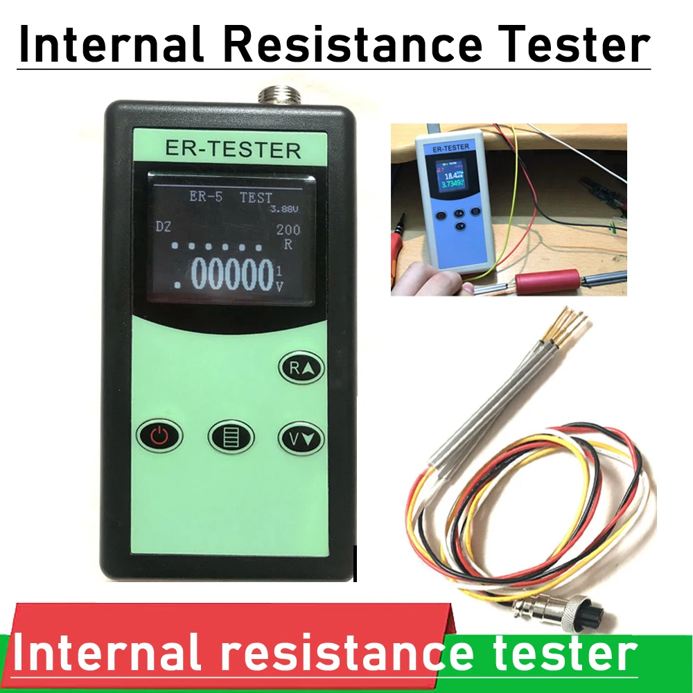 

0.01mΩ---200Ω 4-wire AC internal resistance tester digital for Lithium battery Li-ion LifePo4 lead acid NiMH NiCd Button Test