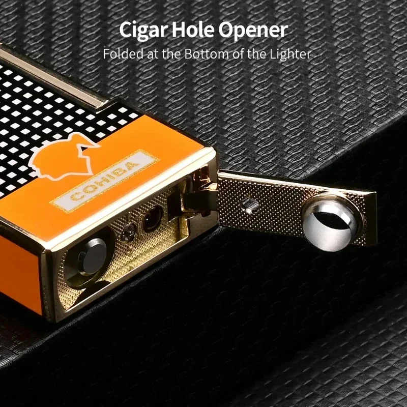 New Cohiba Cohiba Langsheng Lighter in Stock Windproof Inflatable Direct Charge Cigar Igniter Opener Gift Portable Small Tool 5