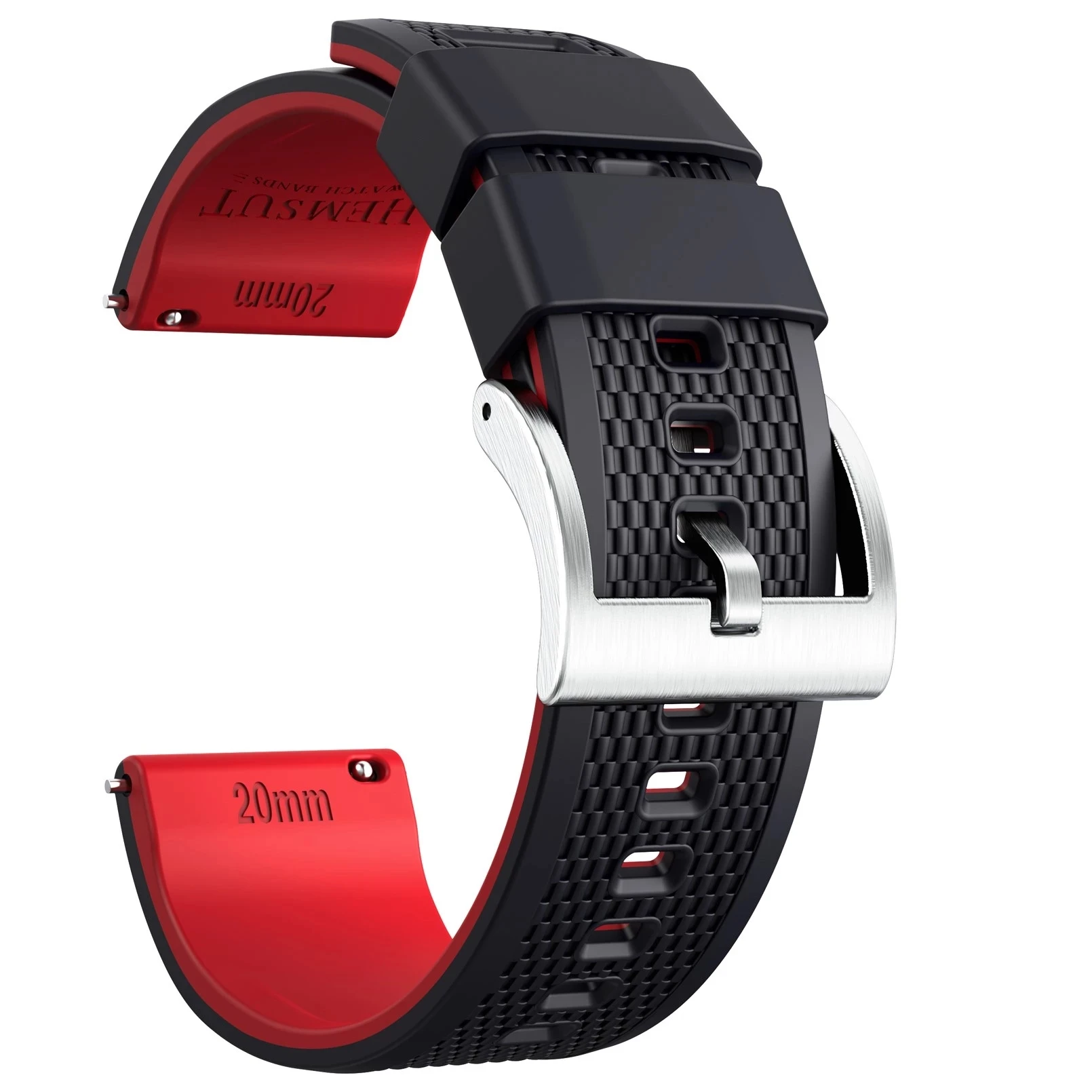 

Hemsut Silicone Smart Watch Bands, 18mm 20mm 22mm Quick Release Rubber Watch Strap for Man Women Soft Replacement