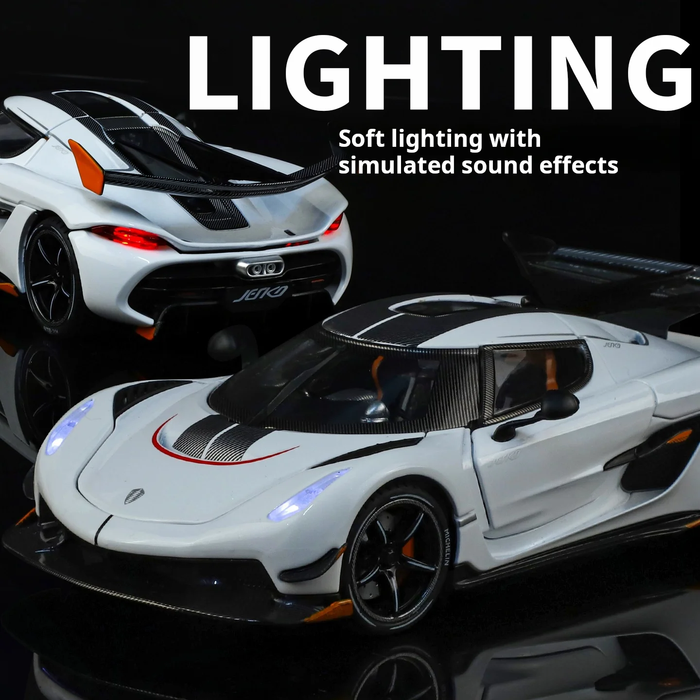 1:24 코닉세그 제스코 합금 시뮬레이션 슈퍼카 모델 고급 수집용 장식품 풀백 장난감 자동차 & 소년들을 위한 선물