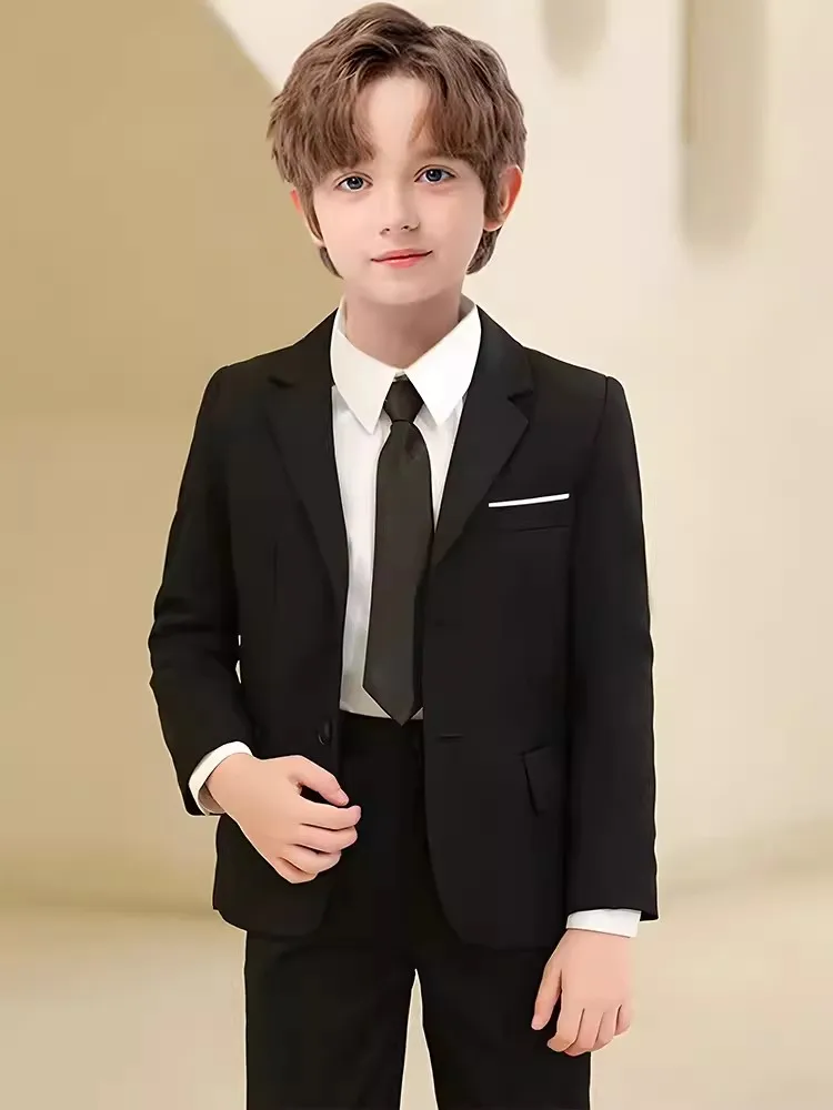 Children Wedding Suit Teenager Kids Piano Ceremony Tuxedo Dress Flower Boys Photograph Blazer Party Performance Costume Boys Suit Set