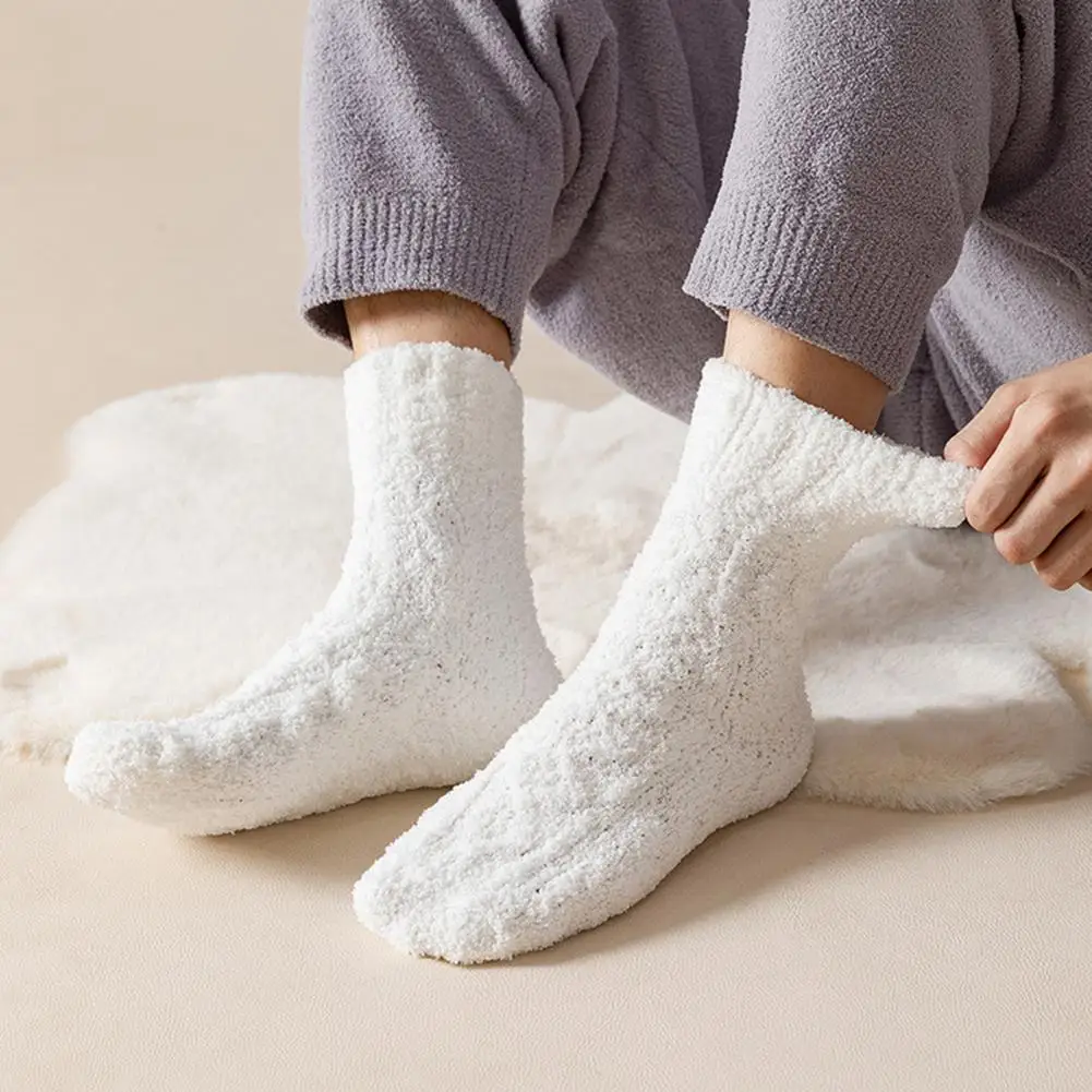 

Breathable Polycotton Socks Thickened Coral Fleece Men's Winter Sports Socks Warm Soft Anti-slip for Comfort Irritation-free