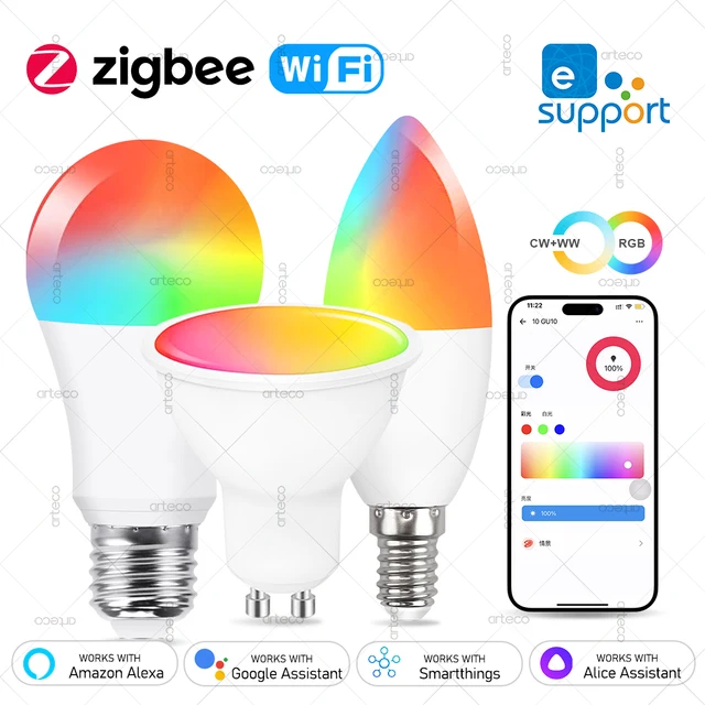 EWelink E27 E14 GU10 Smart Bulb WiFi Zigbee,Dimmable