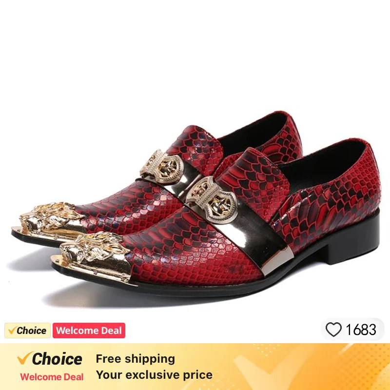 Luxurious New Genuine Leather Men Shoes Gold Pointed Toe Slip-on White Party Dress Wedding Shoes Oxfords