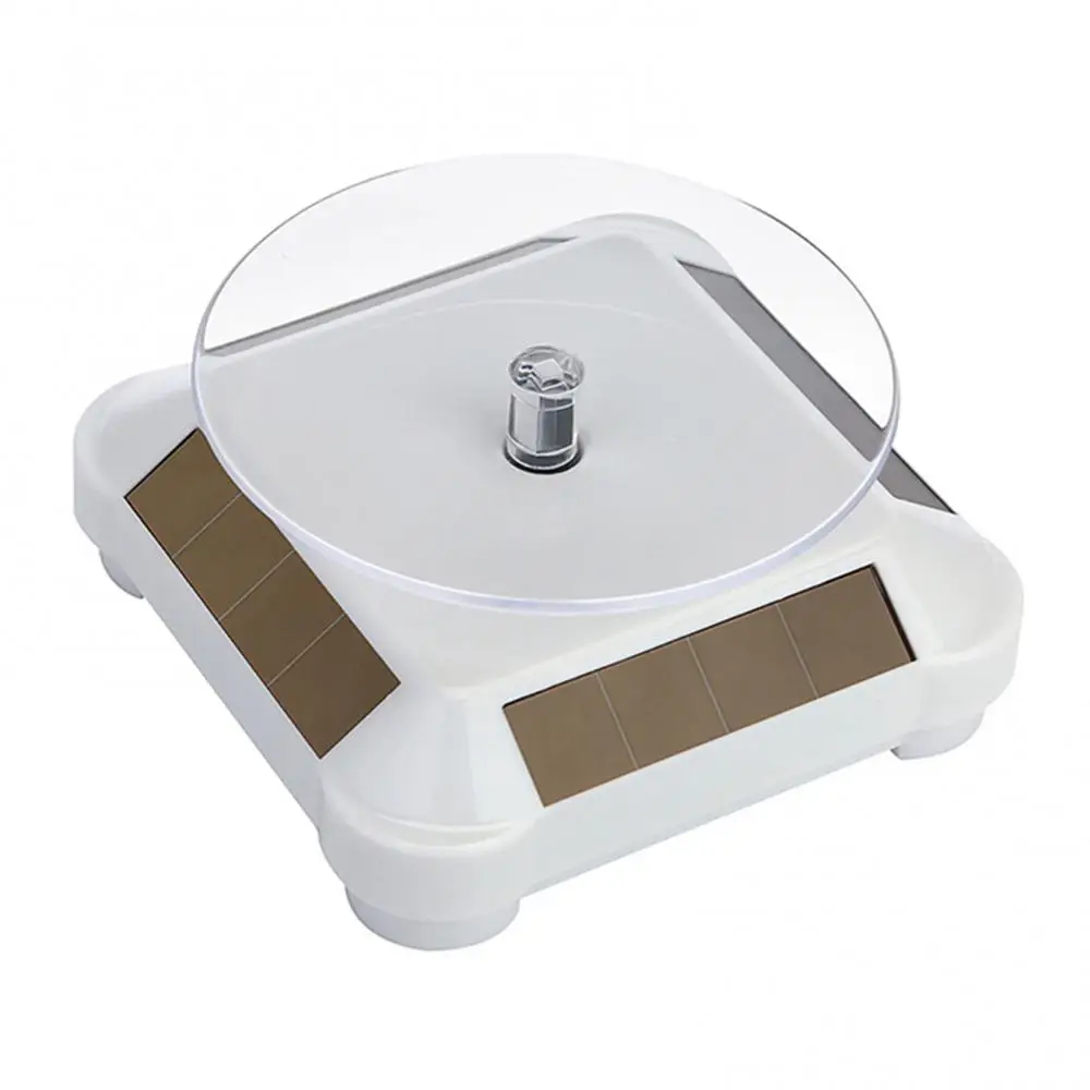 Jewelry Display Stand Rotating Display Stand Rotating Turntable Plate for Home Durable 1Pc Auto Rotating Turntable Stand Necklace Bracelet Watch Display Solar Showcase ABS Solar Display Stand for Ho