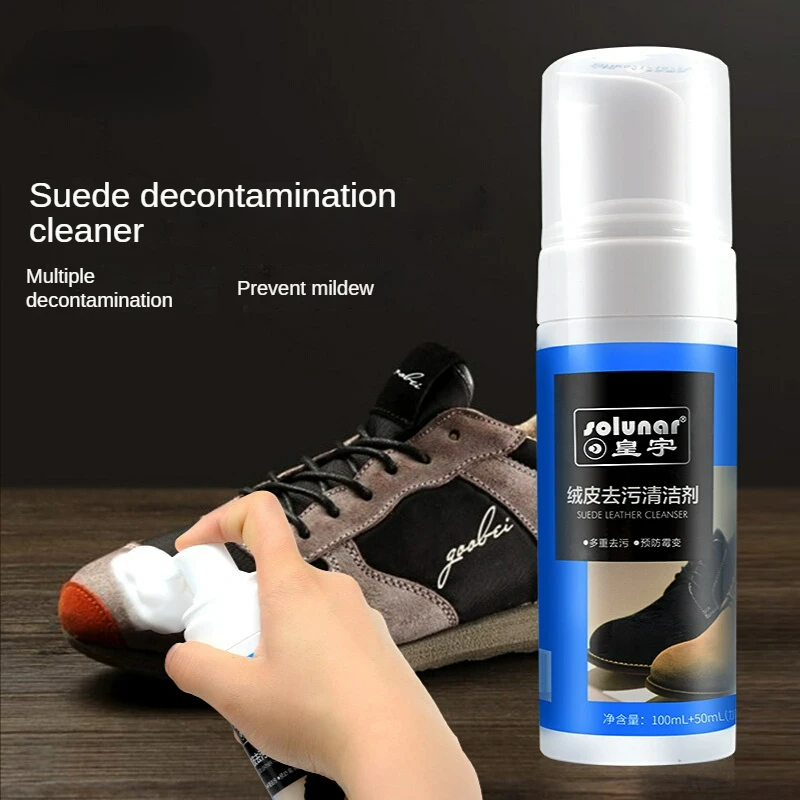 50ml Shoe Cleaning Solution With Sponge Brush Head | Sneaker Whitener  Cleaner, Foaming Brush Leather Fabric and Rubber Sole