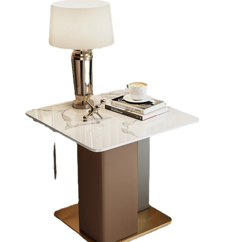 

TLL Side Table Side Cabinet Modern Minimalist Bedside Living Room Sofa Square Table Stone Plate Corner Table