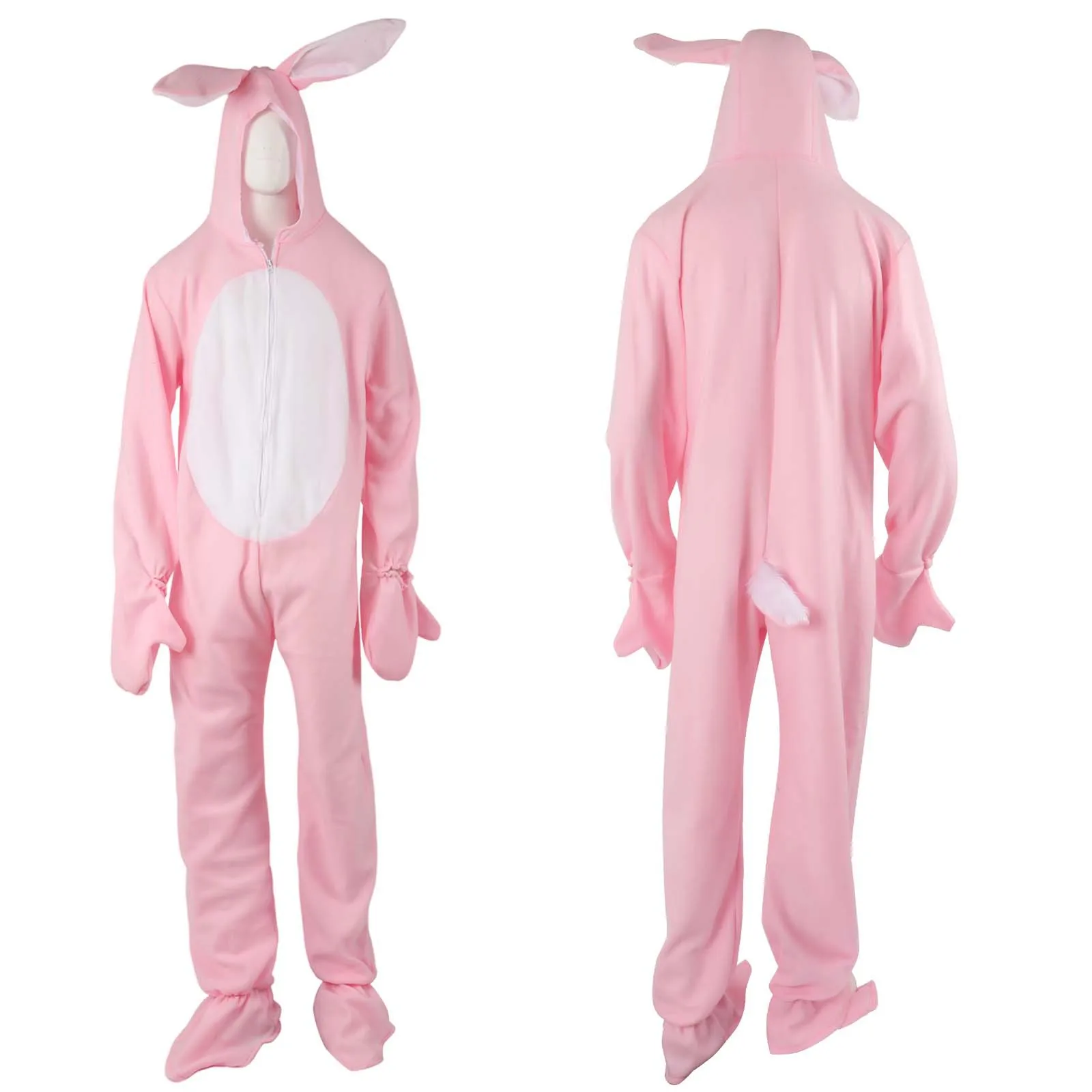 Halloween Cos Animal Jumpsuit Cute Pink Bunny Cosplay Costumes Men ...