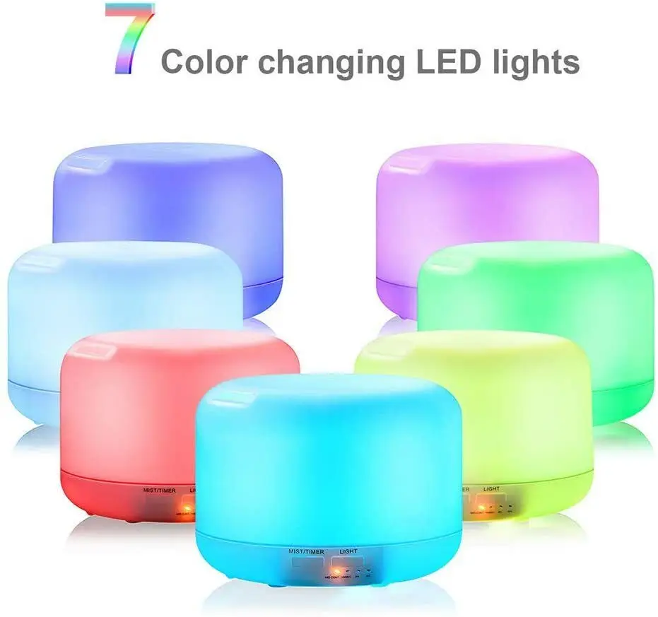 300ml Aromatherapy Oil Diffuser with 7-Color Light, Timer-Adjustable Fog Mode Setting，300ML humidifier 2