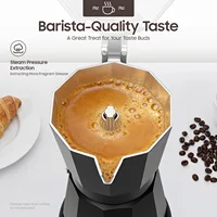 Cafetière électrique italienne 480W, cafetière à moka en aluminium, pratique et rapide pour la maison, 300 ml 5