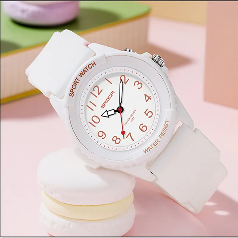 SANDA 6018 New Fashion Children Watches Sport Analog WristWatch Casual Waterproof Students  Watch Reloj Mujer Dropship 3