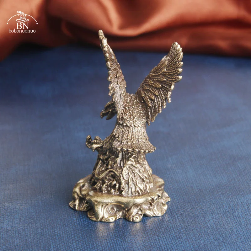 Big 94G Solid Copper Ornaments Bronze Flying Eagle Statue