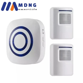 Motion Sensor Alarm Wireless Driveway Alert Home Security System Human Body Induction Smart Doorbell Sensor and Receiver Chime 1