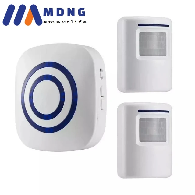 Motion Sensor Alarm Wireless Driveway Alert Home Security System Human Body Induction Smart Doorbell Sensor and Receiver Chime 1
