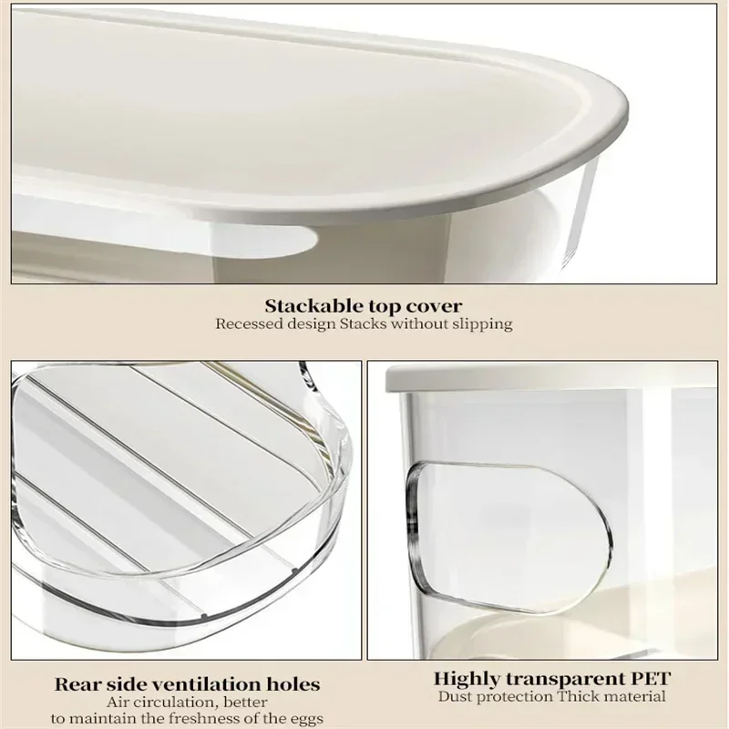 Plastic Egg Storage Box Refrigerator Compatible Kitchen Storage
