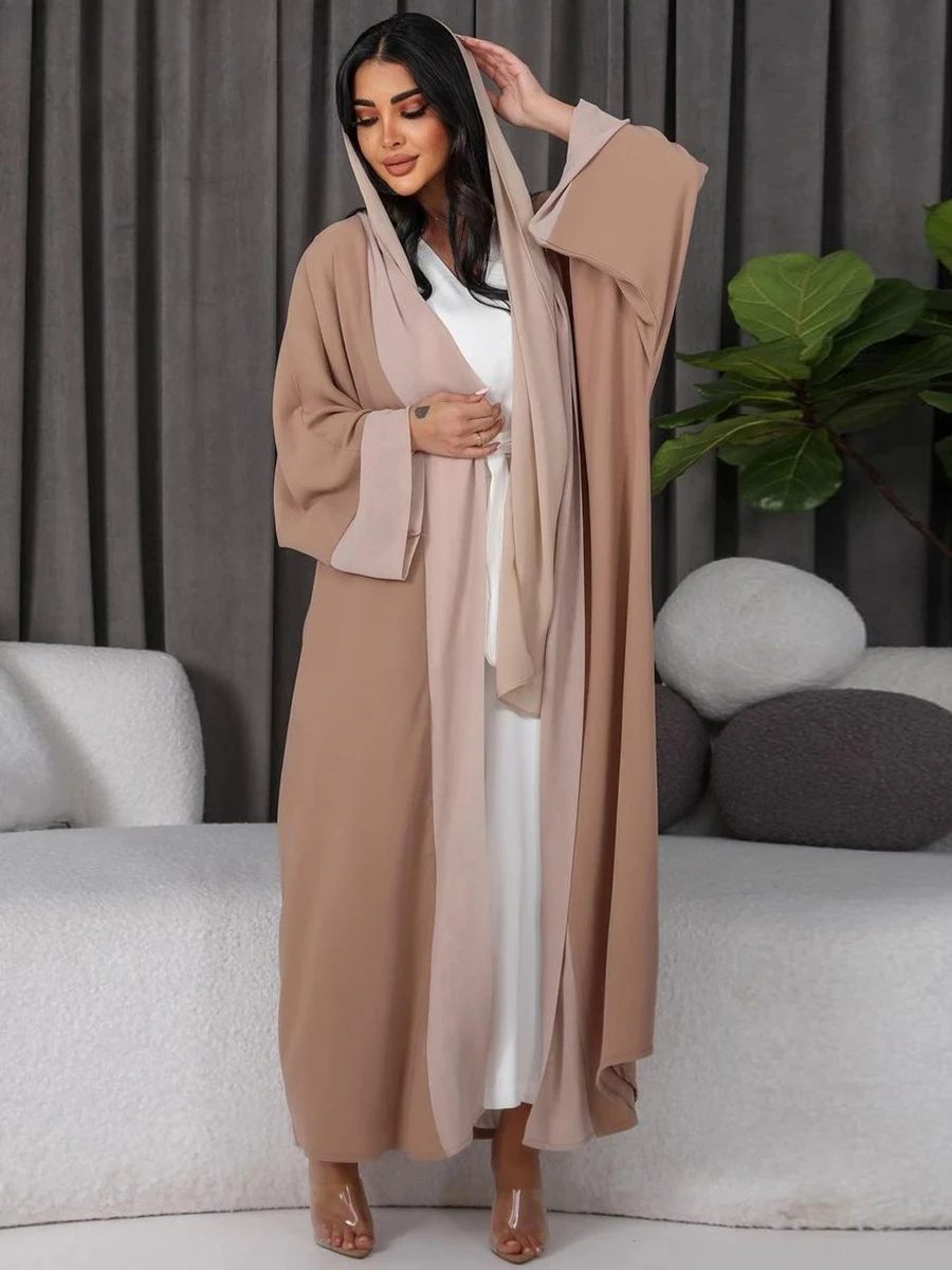 

Front Open Abaya For Women Brief Fashion Solid Patchwork Arab Dubai Moroccan Kimono Corban Eid New Islamic Outsider Robe 2024