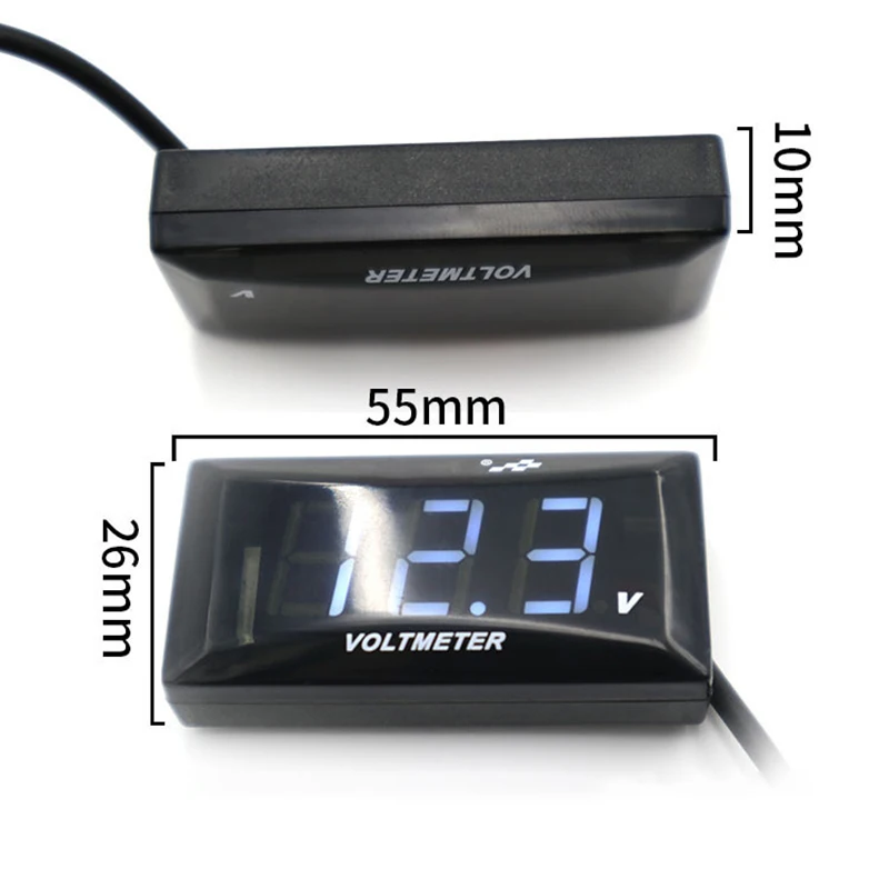 Mini LED Display Digital Voltmeter Panel Volt Voltage Meter Tester Reverse Connection Protection 12V For Car Motorcycle Universal