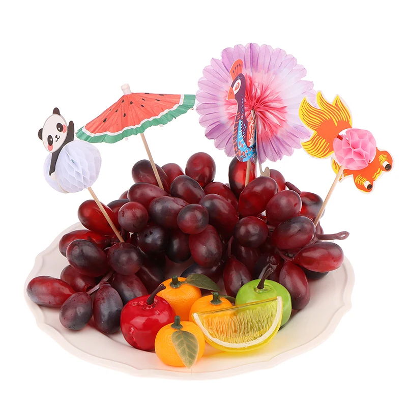 50 Stück verschiedene Ornament Papier Regenschirm Cocktail Sonnenschirme trinken Obst kuchen Topper dekorieren Geburtstags feier DIY Haushalts waren – Detail 5